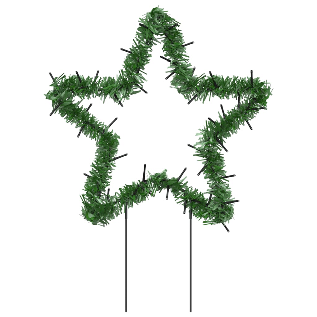 Christmas lights star 3 pcs with ground spikes 50 LEDs 29 cm