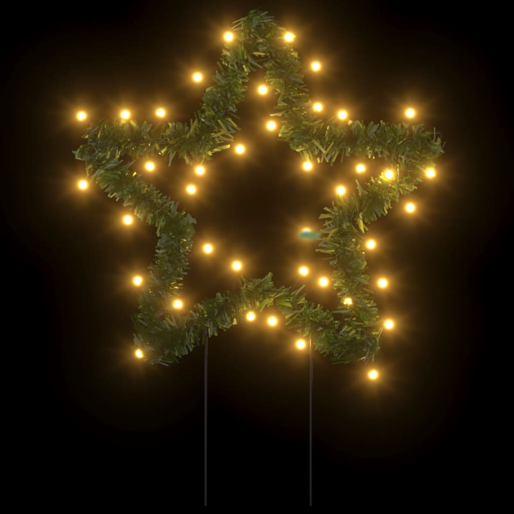 Christmas lights star 3 pcs with ground spikes 50 LEDs 29 cm