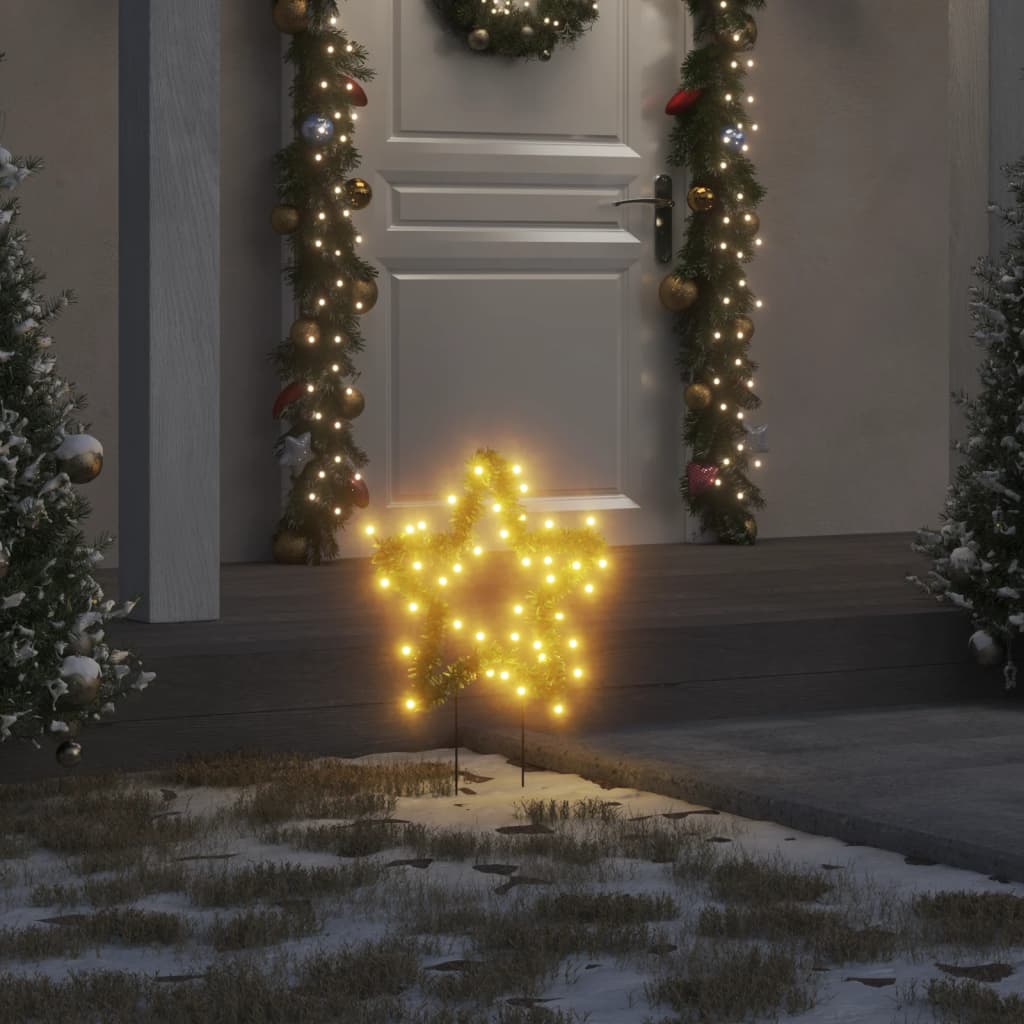 Christmas lights star 3 pcs with ground spikes 50 LEDs 29 cm